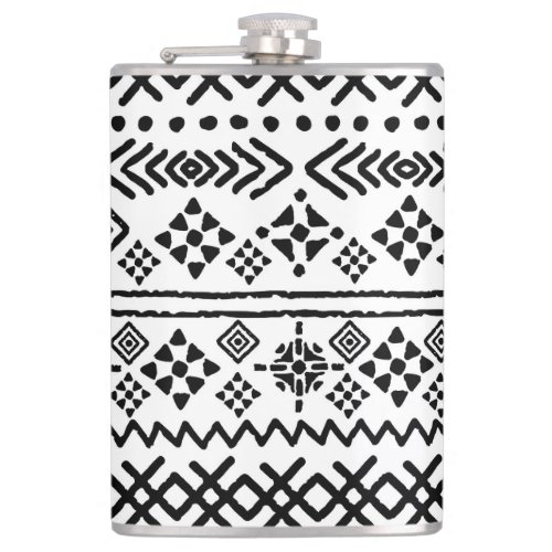 Tribal art boho geometric seamless flask