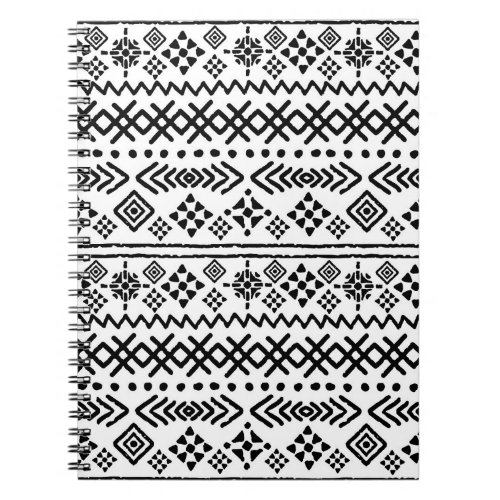Tribal art boho geometric seamless notebook