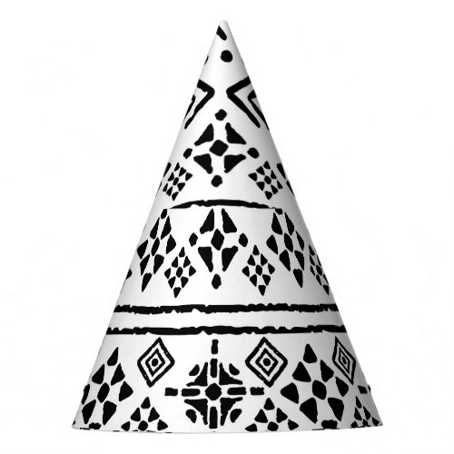 Tribal art boho geometric seamless party hat