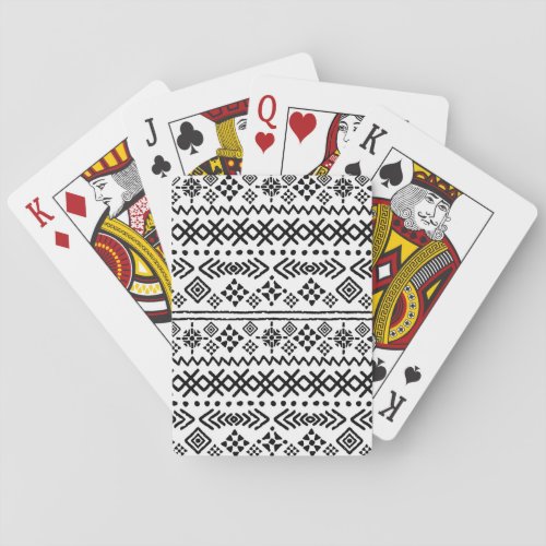 Tribal art boho geometric seamless playing cards