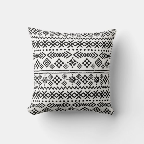 Tribal art boho geometric seamless throw pillow