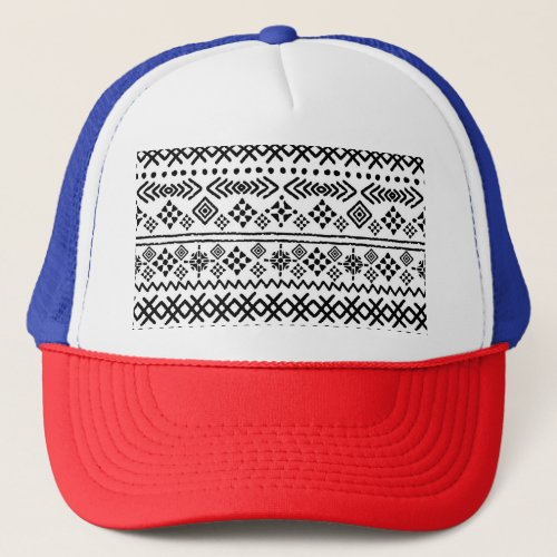 Tribal art boho geometric seamless trucker hat