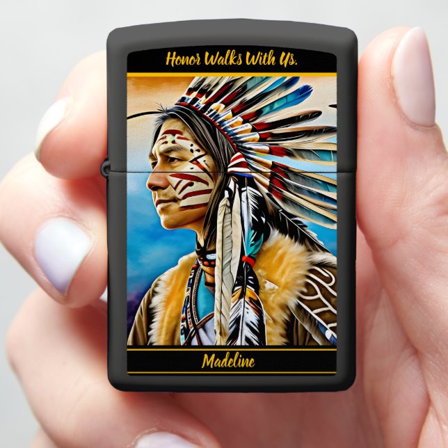 Tribal Art : Bold Designs Zippo Lighter (In Hand)