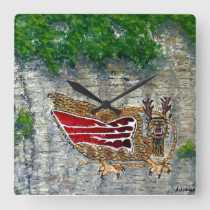 Tribal Art Design of Native Americans Square Wall Clock