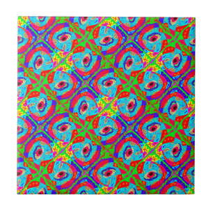 Tribal art inspired design Aboriginal             Ceramic Tile