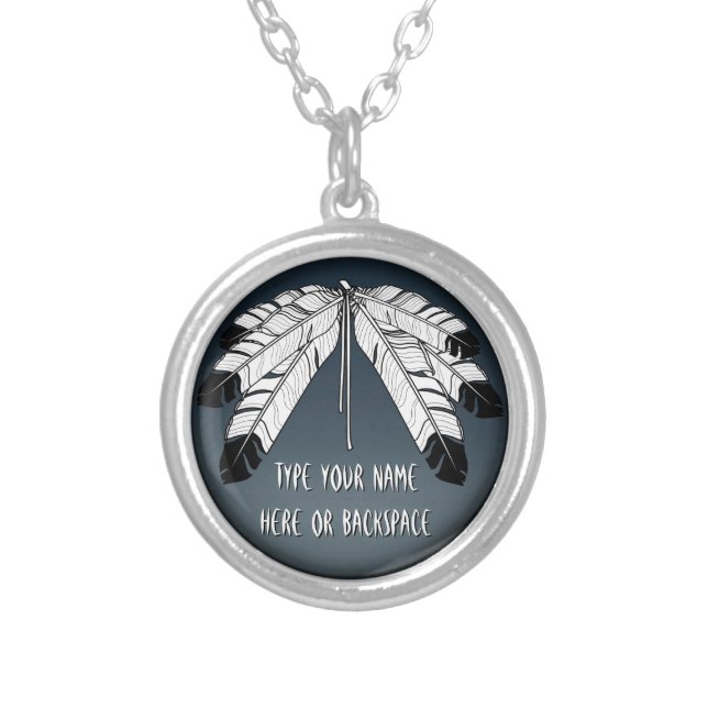 Tribal Art Necklace Eagle Feather Jewelry Gifts (Front)