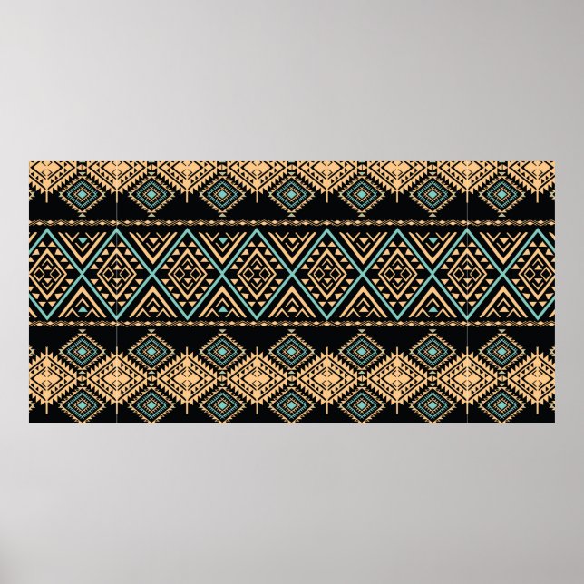 Tribal art pattern. Ethnic geometric print. Aztec  Poster (Front)