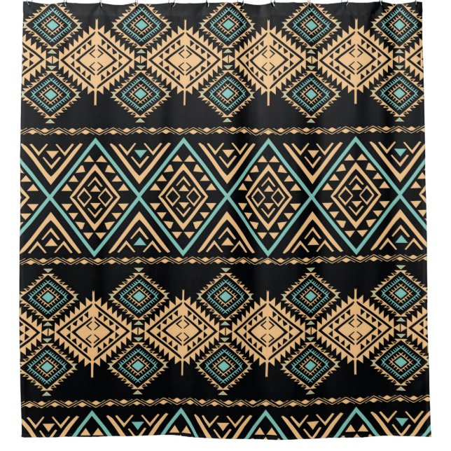 Tribal art pattern. Ethnic geometric print. Aztec  Shower Curtain (Front)