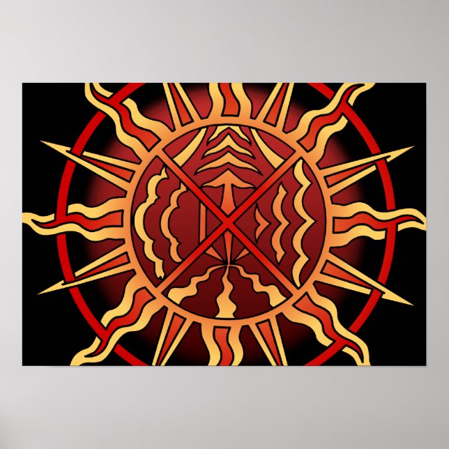 Tribal Art Poster Spitiual Native Art Print Poster (Front)