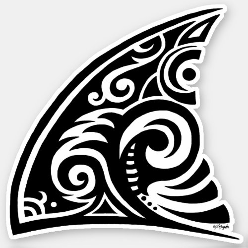 Tribal Art Shark Fin Sticker