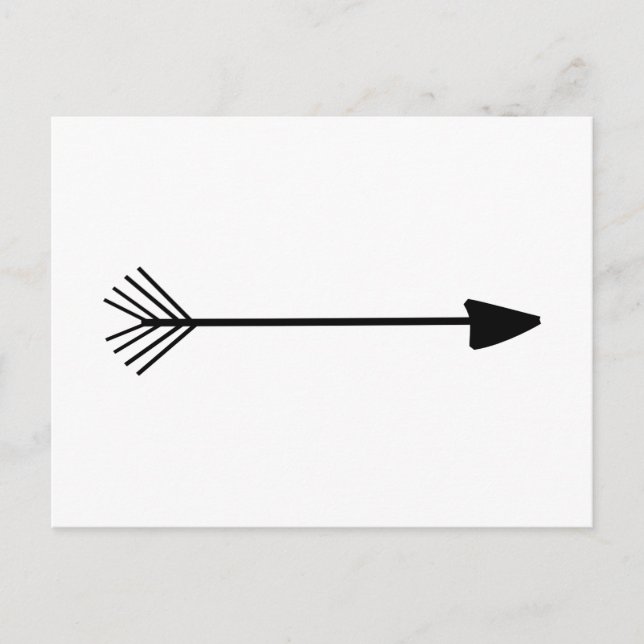 Tribal Art Single Black Arrow Trendy Designs Postcard (Front)