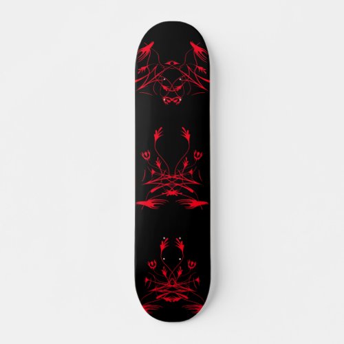 Tribal Artwork Skateboard _ Black  Red