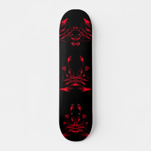 Tribal Artwork Skateboard - Black & Red Deck