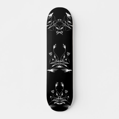 Tribal Artwork Skateboard _ Black  White