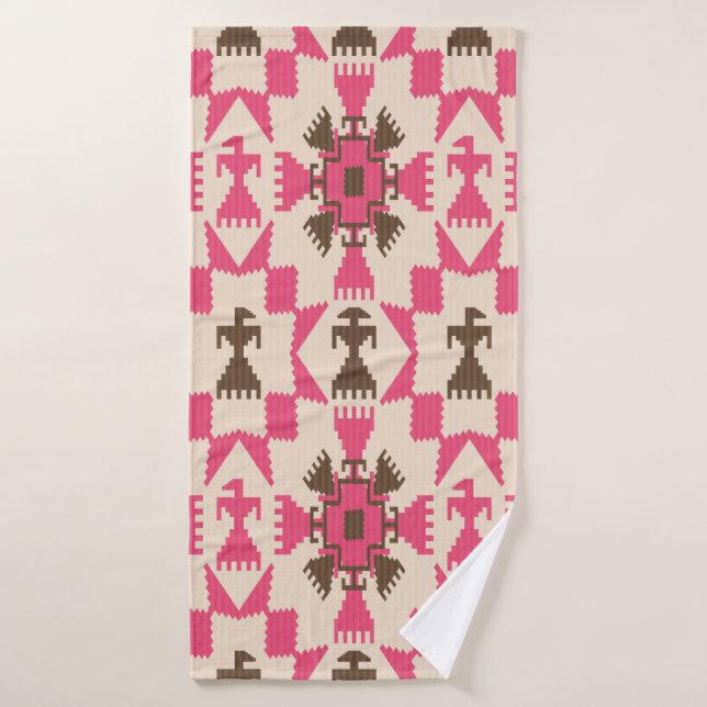 Tribal aztec abstract seamless pattern bath towel (Bath Towel)