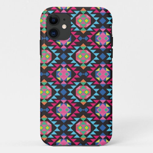 Tribal aztec andes geometric hipster tri pattern iPhone 11 case