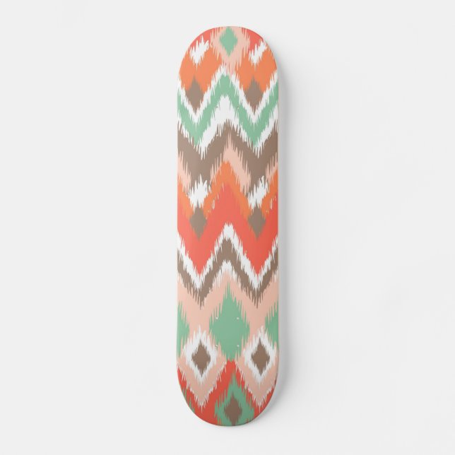 Tribal aztec chevron zig zag stripes chic pattern skateboard deck (Front)