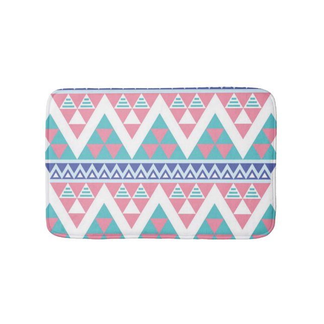 Tribal aztec colorful pattern bath mat (Front)