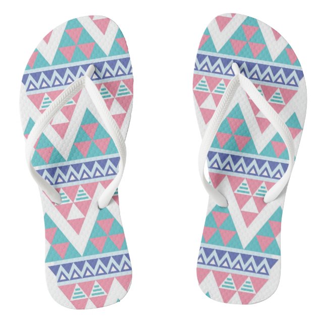 Tribal aztec colorful pattern flip flops (Footbed)