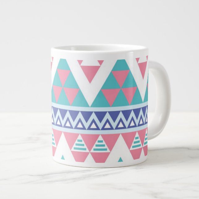 Tribal aztec colorful pattern giant coffee mug (Front Right)