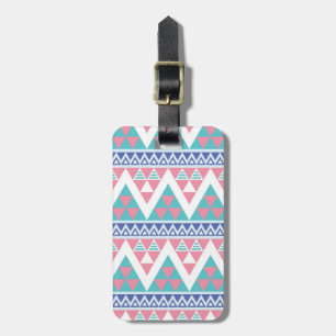Tribal aztec colorful pattern luggage tag
