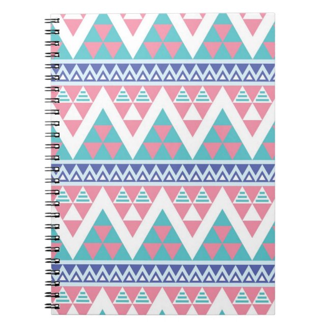Tribal aztec colorful pattern notebook (Front)