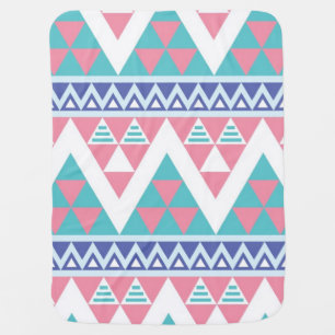 Tribal aztec colorful pattern receiving blanket
