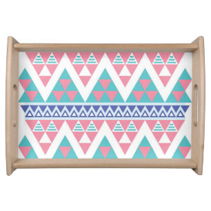 Tribal aztec colorful pattern serving tray