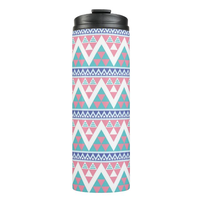 Tribal aztec colorful pattern thermal tumbler (Front)