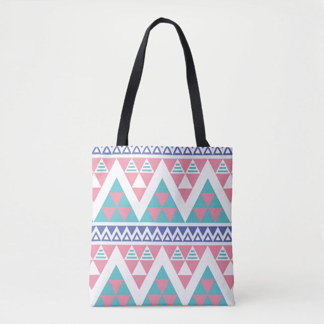 Tribal aztec colorful pattern tote bag (Front)