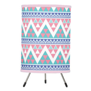 Tribal aztec colorful pattern tripod lamp