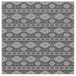 Tribal Aztec Grey and White Pattern Fabric