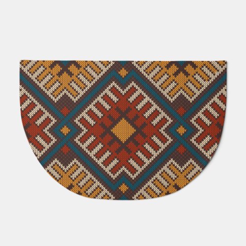 Tribal Aztec knitted wool pattern Doormat