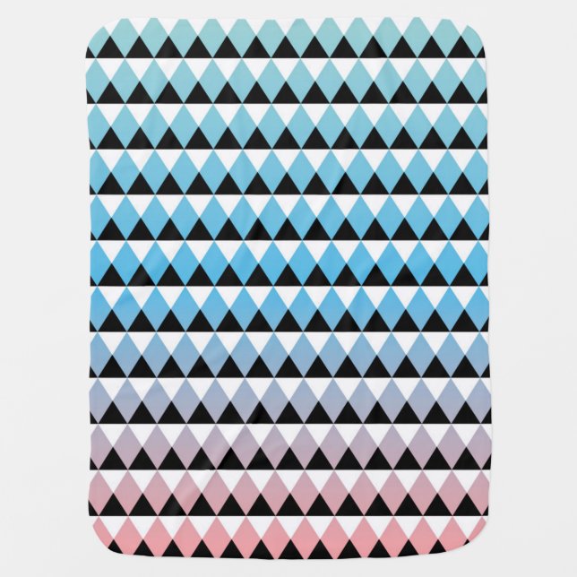Tribal Aztec Ombre Pattern Baby Blanket (Front)