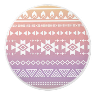 Tribal aztec ombre pattern ceramic knob