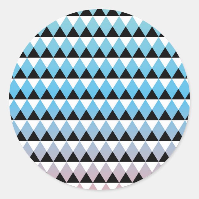 Tribal Aztec Ombre Pattern Classic Round Sticker (Front)