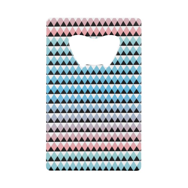 Tribal Aztec Ombre Pattern Credit Card Bottle Opener (Front)