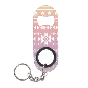 Tribal aztec ombre pattern keychain bottle opener