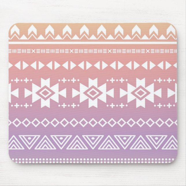 Tribal aztec ombre pattern mouse pad (Front)