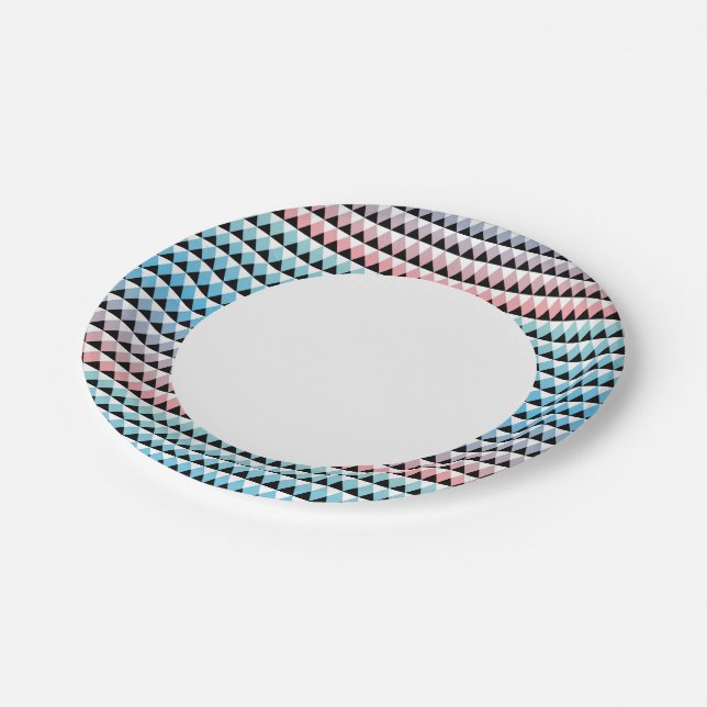 Tribal Aztec Ombre Pattern Paper Plates (Angled)