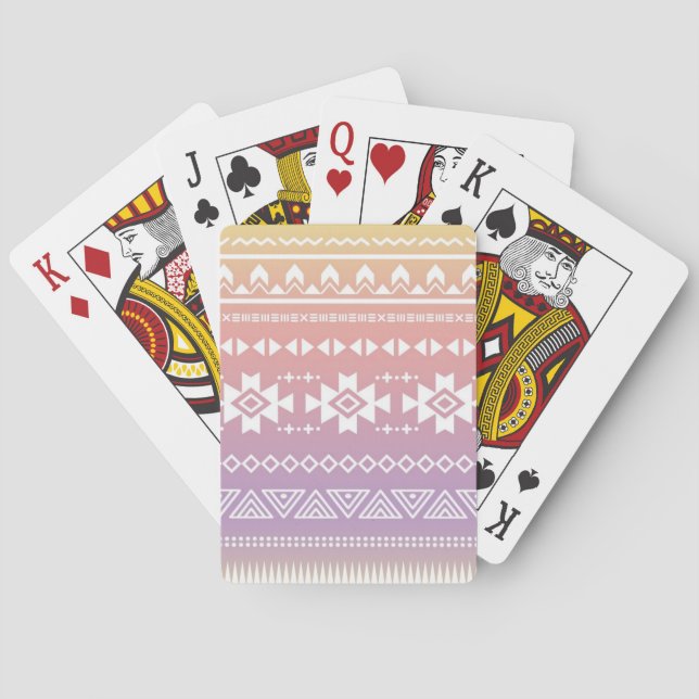 Tribal aztec ombre pattern poker cards (Back)