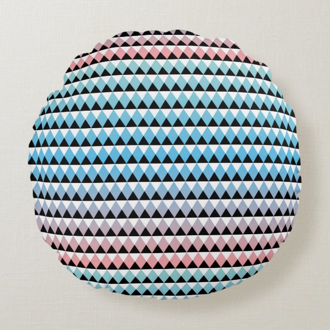 Tribal Aztec Ombre Pattern Round Pillow (Front)