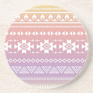 Tribal aztec ombre pattern sandstone coaster