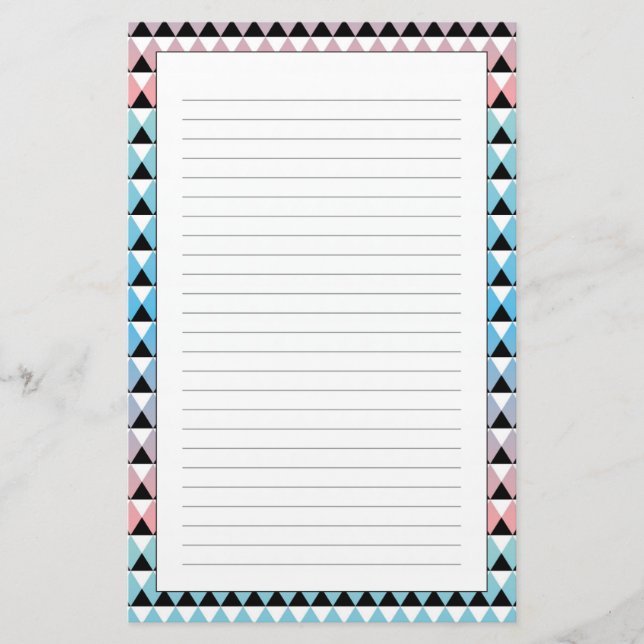 Tribal Aztec Ombre Pattern Stationery (Front)