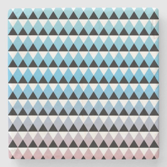 Tribal Aztec Ombre Pattern Stone Coaster (Front)