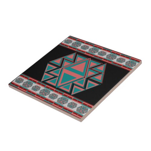 Tribal Aztec Pattern Ceramic Tile