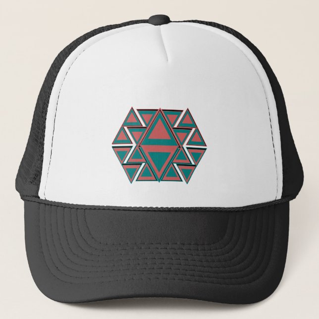Tribal Aztec Pattern Trucker Hat Baseball Cap (Front)