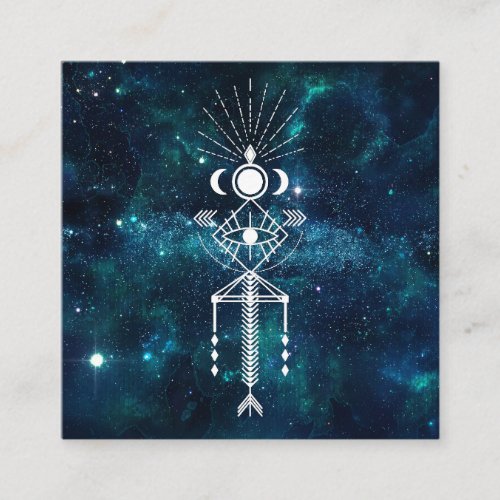  Tribal Aztec Sacred Celestial Cosmic Shaman Square Business Card
