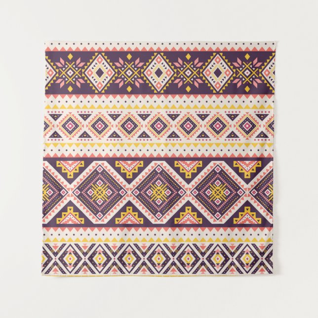 Tribal Aztec striped, geometric pattern. Tapestry (Front)