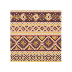 Tribal Aztec striped, geometric pattern. Wood Wall Art